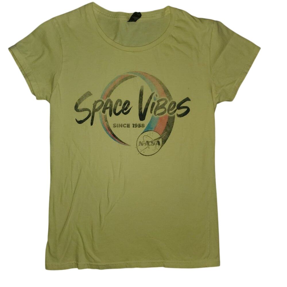 Anvil SpAce ViBeS since 1958 Yellow Lightweight T-shirt Size S
